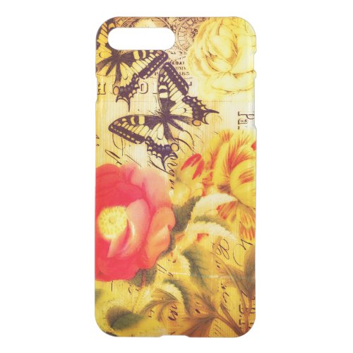 Vintage French Summer Flowers Butterflies Collage iPhone 8 Plus7 Plus Case