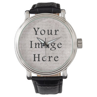 Vintage French Text Parchment Paper Background Watch