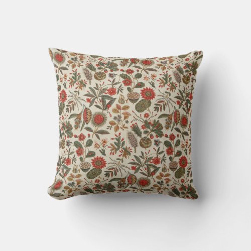 Vintage French Textile Floral Art nouveau Cushion