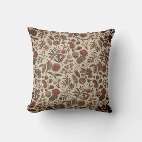 Vintage French Textile Floral Art nouveau Cushion