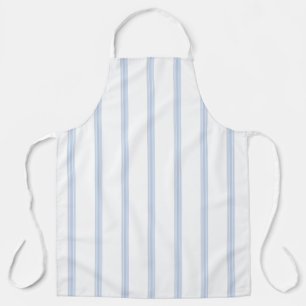 Vintage French Ticking Stripe Pattern Blue Apron