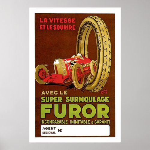 Vintage French Tire Ad Poster