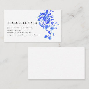 Vintage French Toile Blue Floral Bridal Shower Enclosure Card