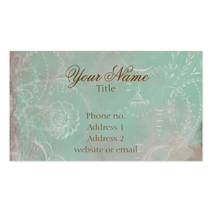 Vintage French Blue Toile & Script Business Cards