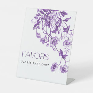 Vintage French Toile Floral Bridal Shower Favors Pedestal Sign