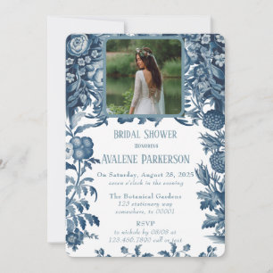 Vintage French Toile Floral Bridal Shower Invitation