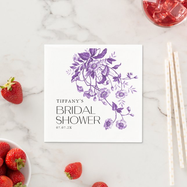 Vintage French Toile Floral Bridal Shower  Napkins (Insitu)