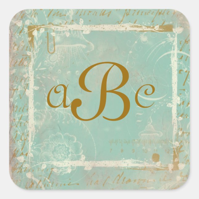 Vintage French Toile & Script Custom Stickers (Front)