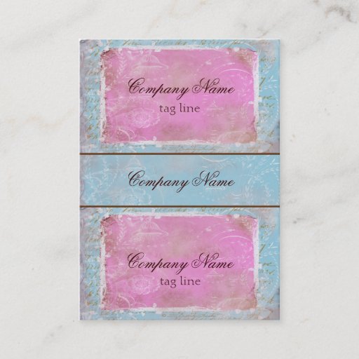 Customizable Vintage French Toile & Script Mini Tags or Cards Business Card