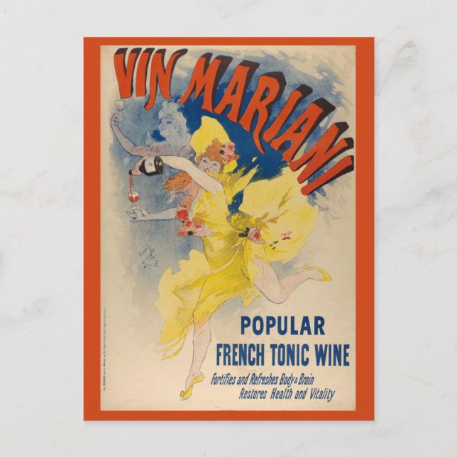 Vintage French Tonic Wine Postcard (Front)