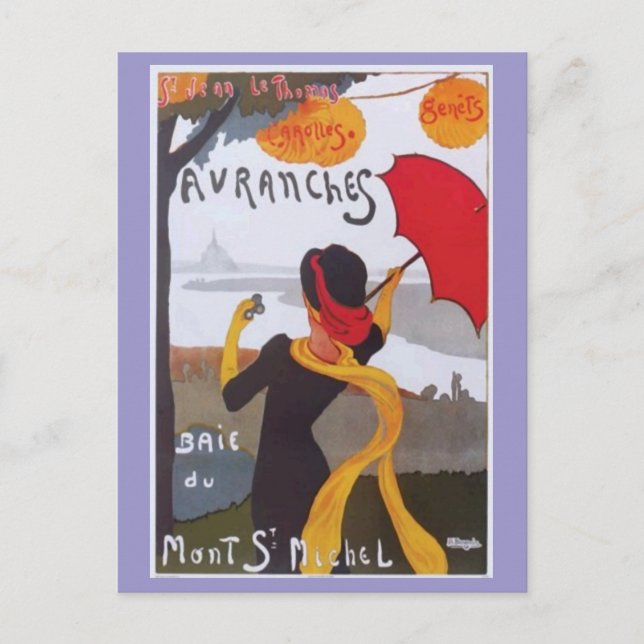 Vintage French Travel Ad 1910 Holiday Postcard (Front)