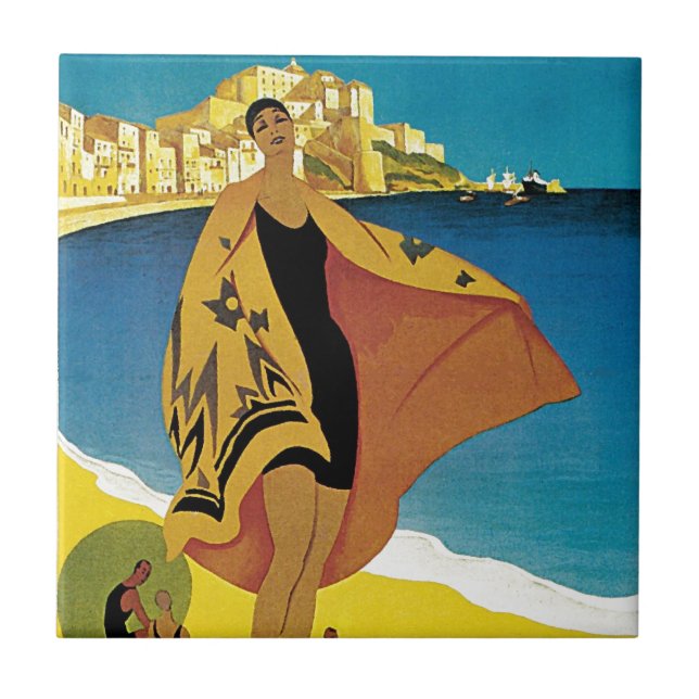 Vintage French Travel Tile (Front)