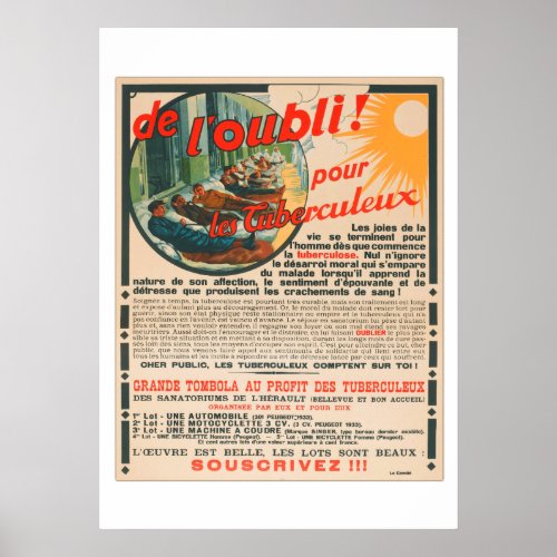 Vintage French Tuberculeux Tuberculosis Poster