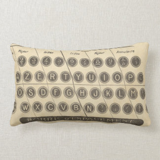 Vintage french typewriter guide lumbar pillow