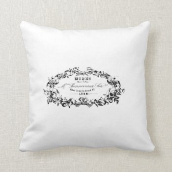 Vintage French Typography Advert Cushion by VintageImagesOnline at Zazzle