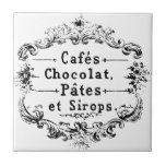 Vintage French  Typography Chocolate Design Ceramic Tile at Zazzle