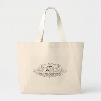 Vintage French Typography Cotton Toiles Large Tote Bag by VintageImagesOnline at Zazzle
