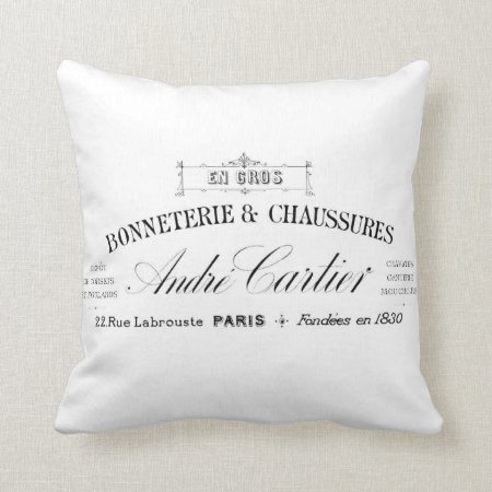 Vintage French Typography Cushion