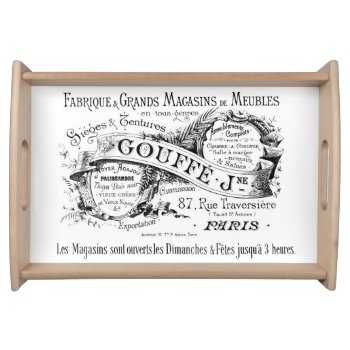 Vintage French Typography Wooden Serving Tray by VintageImagesOnline at Zazzle