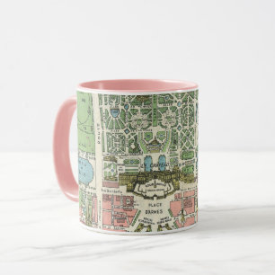 Vintage French Versailles illustration map Mug