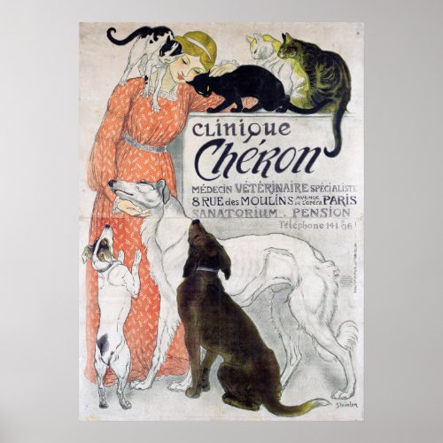 Vintage french veterinary clinic poster