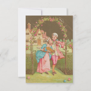 Vintage French Victorian Royal Flat Card