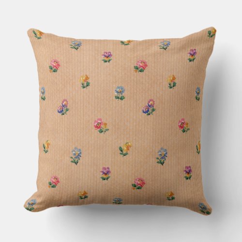 Vintage French Wallpaper Floral Pattern Cushion