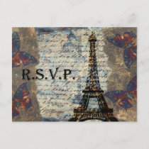 vintage french Wedding rsvp card