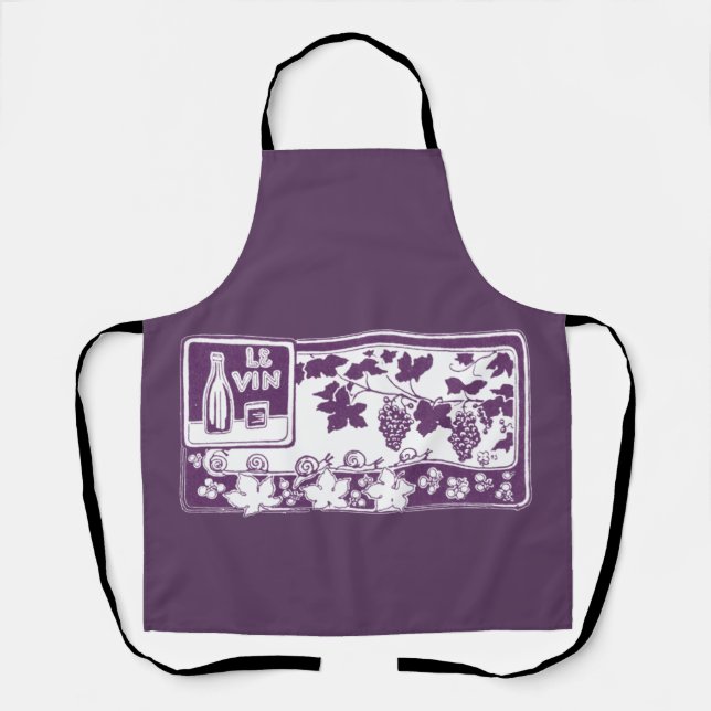 Vintage French Wine Label  | Rustic Vineyard  Apron (Front)