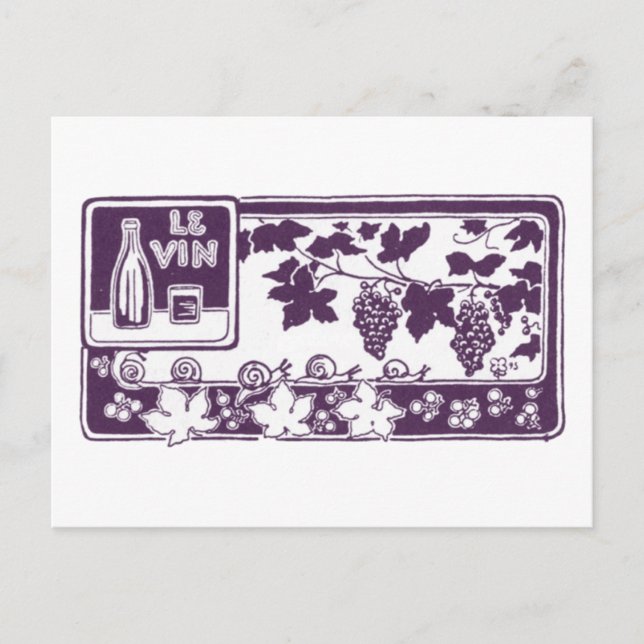 Vintage French Wine Label  | Rustic Vineyard  Postcard (Front)
