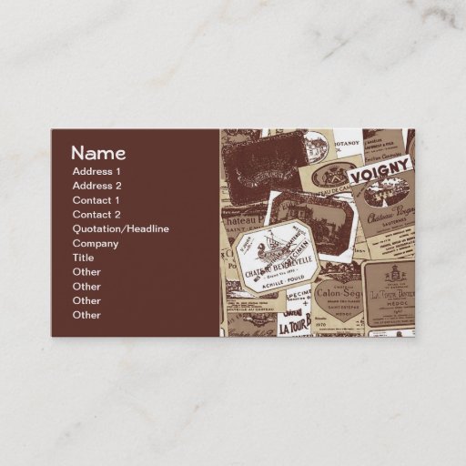 Customizable Vintage French Wine Labels Wallpaper Business Card Template
