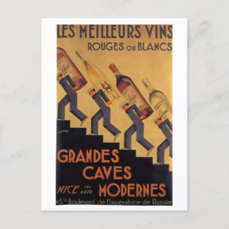 Vintage French Wine Les Meilleurs Vins Postcard