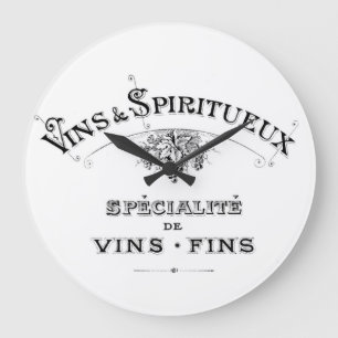 Vintage French Wine & Spirits Ad Large Clock