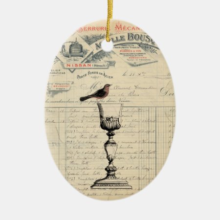 Vintage French Wine Themed Ornament