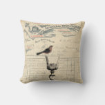 Vintage French Wine Themed Pillow at Zazzle