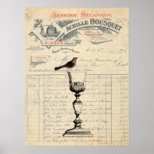 Vintage French Wine Themed Poster