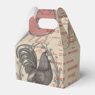 Vintage French Writing Paris Rooster typography Favor Boxes