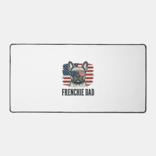Vintage Frenchie Dad Patriotic Bulldog Shirt_1 Desk Mat