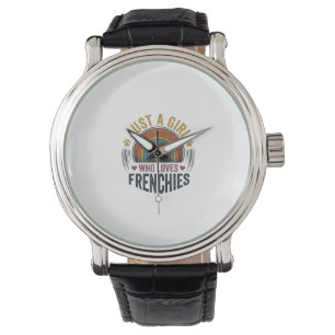 Vintage Frenchie Dog Lover Girl Shirt Design Watch