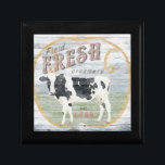 Vintage Fresh Creamery Cow Jewelry Box<br><div class="desc">Vintage Fresh Creamery Cow. Artist: June Erica Vess. Image ID: 108967D.</div>