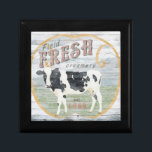 Vintage Fresh Creamery Cow Jewelry Box<br><div class="desc">Vintage Fresh Creamery Cow. Artist: June Erica Vess. Image ID: 108967D.</div>