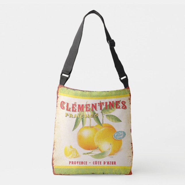 Vintage Fresh French Clementines Crossbody Bag (Front)