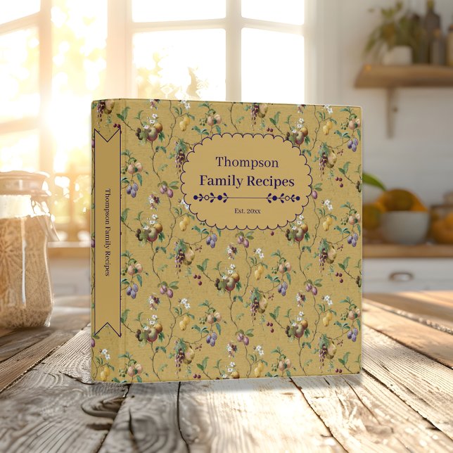Vintage Fresh Fruit Pattern Recipe 3 Ring Binder (Creator Uploaded)