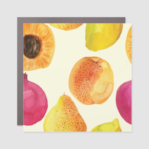 Vintage Fresh Fruits Watercolor Design Car Magnet