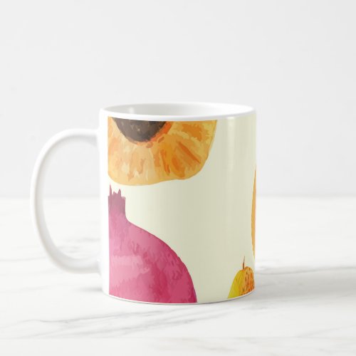 Vintage Fresh Fruits Watercolor Design Coffee Mug