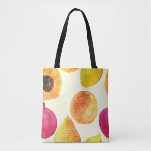Vintage Fresh Fruits Watercolor Design Tote Bag