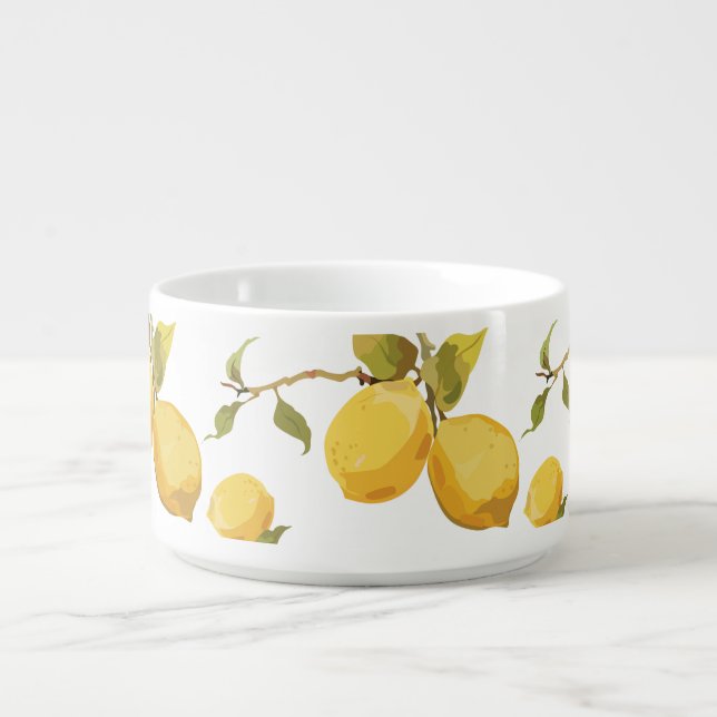 Vintage Fresh Lemons: Simplistic Design Bowl (Center)