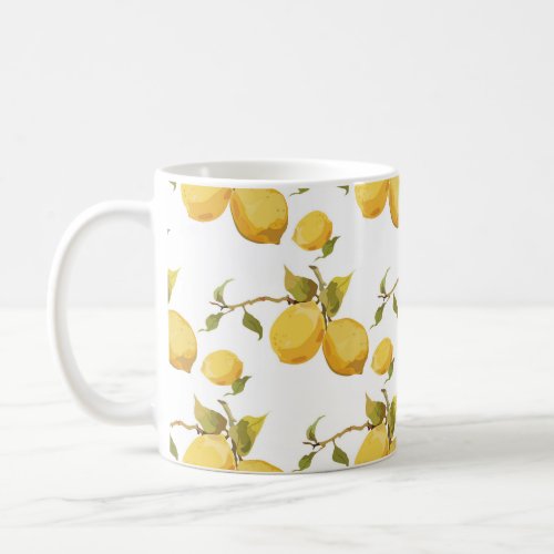 Vintage Fresh Lemons Simplistic Design Coffee Mug