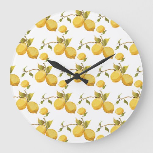 Vintage Fresh Lemons Simplistic Design Large Clock