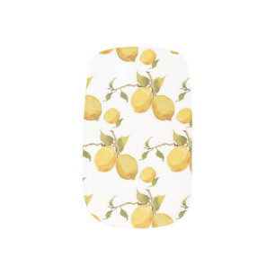 Vintage Fresh Lemons: Simplistic Design Minx Nail Art